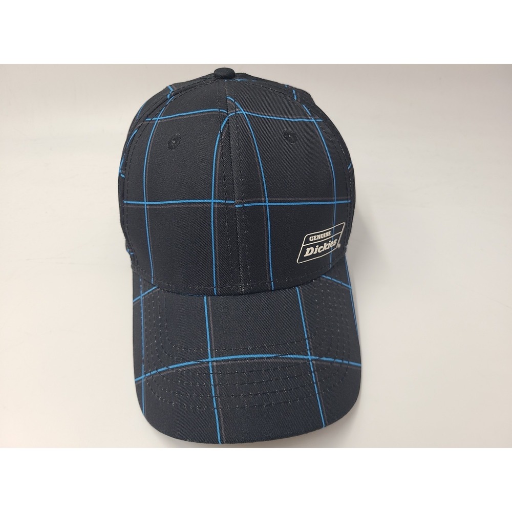 Genuine Dickies Plaid Flex Fitted OSFM Hat Cap Farm Outdoor Men Women Black Blue